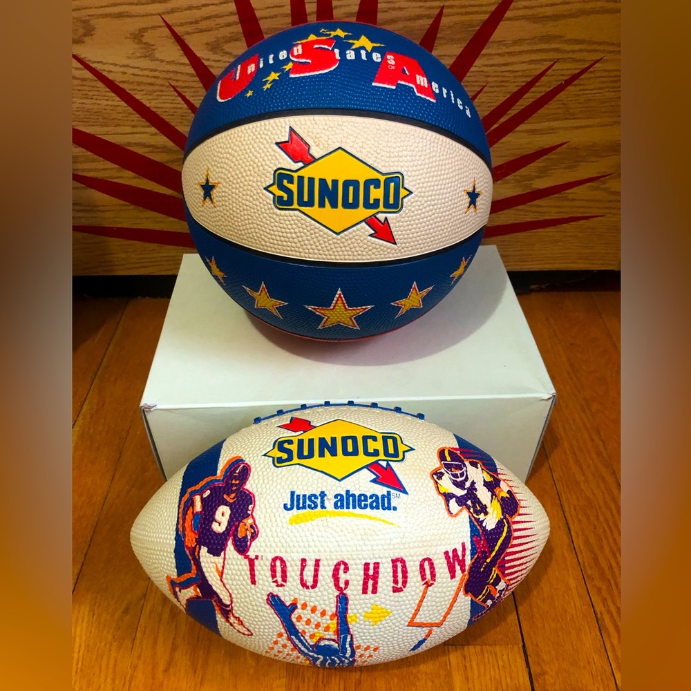 Vintage SUNOCO Basketball & Football Bundle